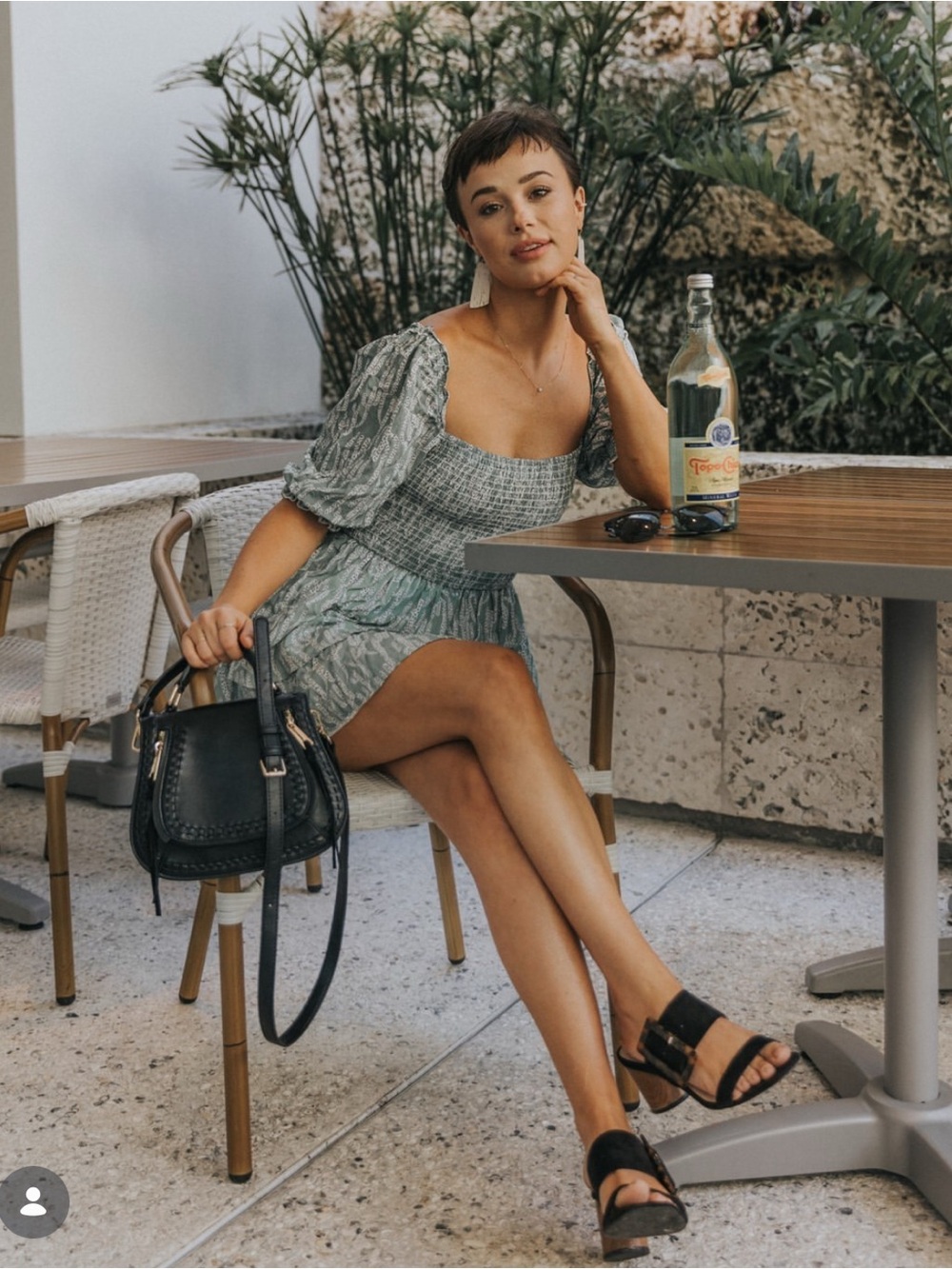 White Smocked Puff Sleeve Mini Dress